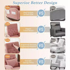 Fauteuil à bascule rembourré rose Karl Home