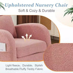 Fauteuil à bascule rembourré rose Karl Home