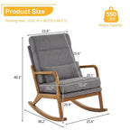 Fauteuil à bascule rembourré gris Karl Home