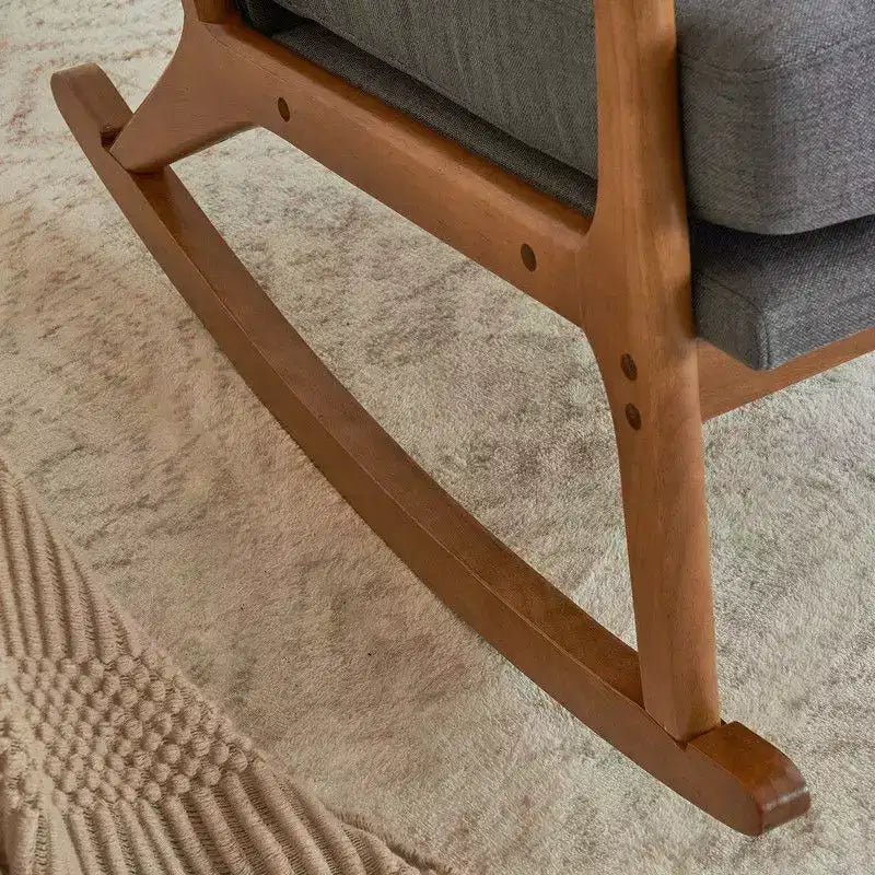 Fauteuil à bascule rembourré gris Karl Home