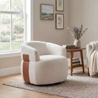 Fauteuil d'appoint pivotant moderne Christopher Knight Home Suroi avec cadre en bois et pieds en métal
