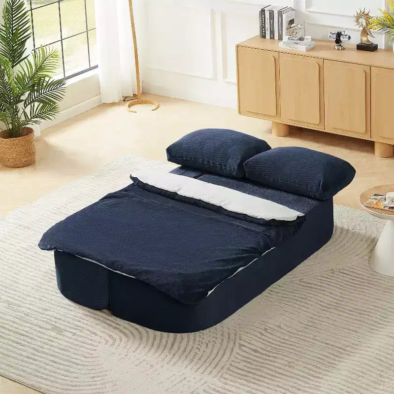Canapé-lit convertible, futon pliable avec 2 coussins de dossier pour salon, aucun assemblage requis - ModernLuxe