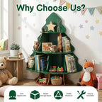 Étagère à Livres pour Enfants Karl Home, 4 Niveaux, 12 Compartiments, en MDF, Motif Arbre de Noël et Écureuil