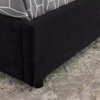 Cadre de lit plateforme de rangement ModernLuxe Queen/King, lit capitonné en chenille avec tête de lit moelleuse