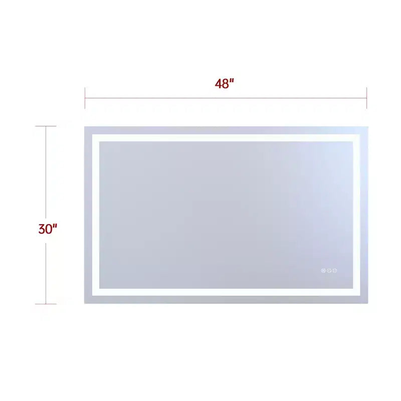 SUMERAIN Miroir de Salle de Bain Mural 48x30 avec 3 Couleurs, Miroir de Maquillage Intelligent LED Anti-Buée ETL avec Lumière