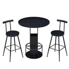 GDFStudio Yuna Ensemble moderne de 3 pièces table de bar ronde et tabourets en bois avec repose-pieds en métal