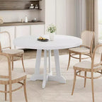Table à manger ronde de 120 cm pour 4-6 personnes, table de cuisine en bois noir avec pied central et pieds réglables