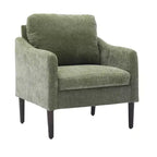 Fauteuil d'appoint en chenille de style Mid-Century Modern avec accoudoirs incurvés, fauteuil simple rembourré pour salon, chambre ou bureau