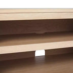 Meuble TV de rangement moderne Boho avec portes en rotin pour TV jusqu'à 80 pouces, chêne côtier