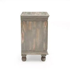 Table de chevet fonctionnelle et élégante en bois gris antique pour chambre à coucher ou salon