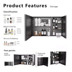 Armoire de toilette murale Zeus & Ruta 39.3x23.6 avec miroir, éclairage blanc uni et anti-buée, étagères de rangement