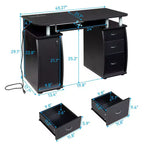 Karlhome Bureau informatique 45 pouces avec 3 tiroirs