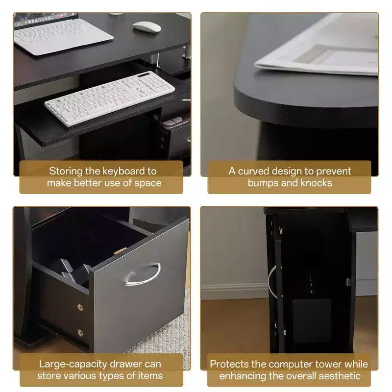 Karlhome Bureau informatique 45 pouces avec 3 tiroirs