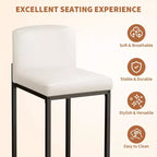 Tabourets de bar hauteur comptoir, lot de 2, chaises de bar intérieures en similicuir, style moderne du milieu du siècle, nettoyage facile