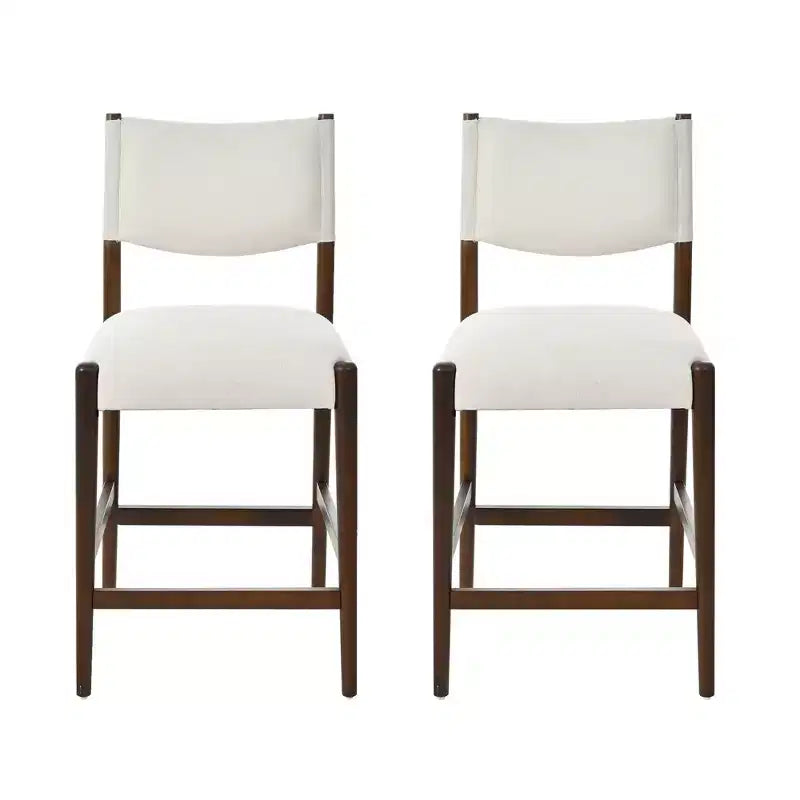 Tabourets de bar rembourrés GDFStudio Dallas Modern en bois d'hévéa (lot de 2)