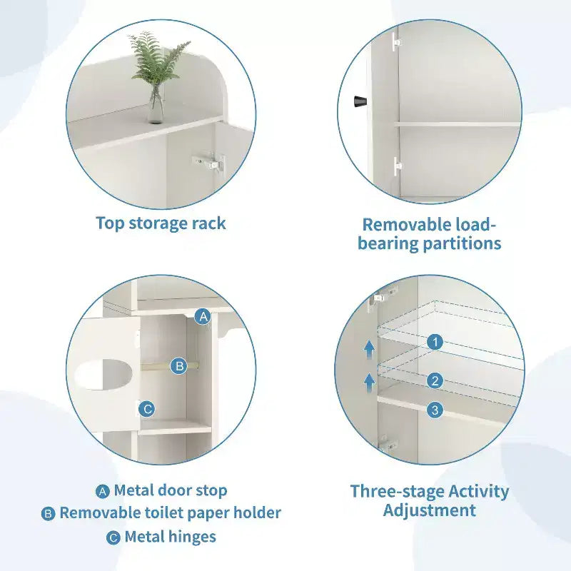 Meuble de rangement Dyonery au-dessus des toilettes avec portes de grange, organisateur de salle de bain peu encombrant de style ferme avec porte-papier toilette et étagère réglable