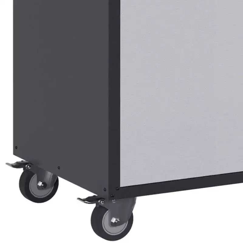 AOBABO Armoire de rangement à dossiers en acier verrouillable avec étagères réglables et roulettes pour l'organisation à la maison, à l'école, au bureau et dans le garage, Noir