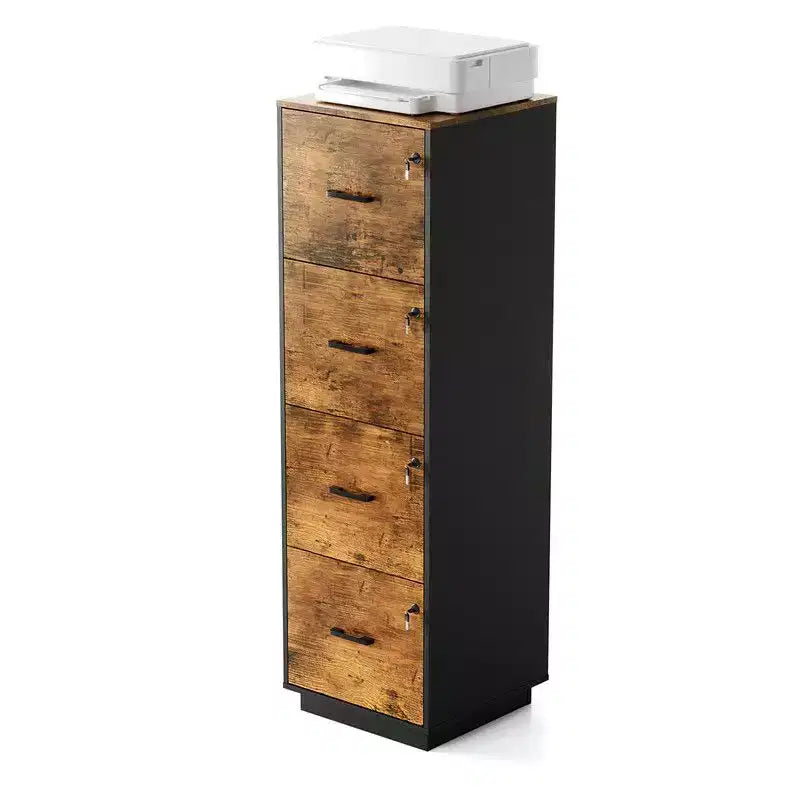 Meuble de classement en bois Karl Home 15 pouces avec 4 tiroirs en relief