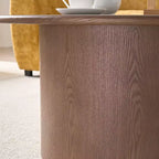 Table basse JVNOXK lot de 2, table basse ronde en MDF pour salon, appartement, espace de loisirs, noyer