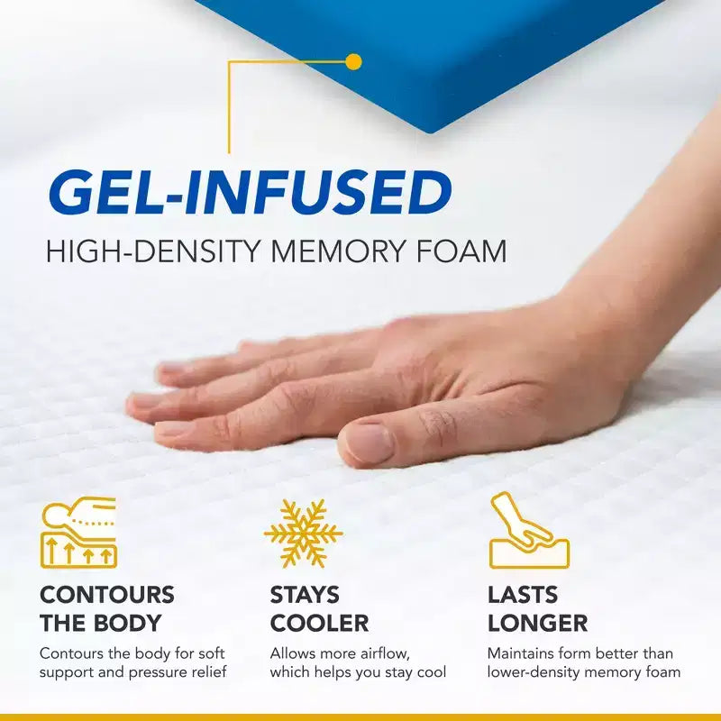 DynastyMattress Surmatelas en mousse à mémoire de forme 4 pouces CoolBreeze pour canapés-lits convertibles et pliants – Taille standard – Canapé non inclus – Fabriqué aux États-Unis