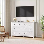 GustoWave Moderne Commode Large de 137 cm à 6 Tiroirs pour Chambre, Entrée, Couloir, Blanc