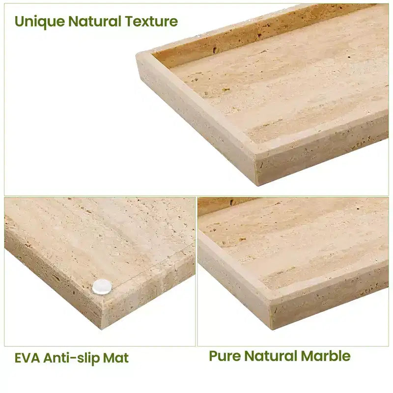Élégant plateau de rangement à bijoux en marbre naturel, cadeau fête des mères, plateau en marbre véritable pour coiffeuse, salle de bain, décoration intérieure