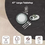 Table à manger ronde moderne de 120 cm pour 4 avec étagère de rangement à 2 niveaux et porte coulissante en bois, table de cuisine et de salle à manger peu encombrante pour appartement