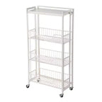 Chariot de Rangement de Cuisine Pliable à 3 Niveaux, Cadre et Étagères en Fer, Organisateur de Garde-Manger Gain de Place pour Fruits, Collations, Chariot de Service avec Roulettes Verrouillables