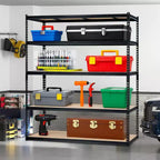 Étagère de Rangement de Garage Robuste à 5 Niveaux, Unité d'Étagères Métalliques Réglables, Capacité de 1134 kg, 122 x 46 x 183 cm, Cadre en Acier Sans Boulons, Panneaux MDF
