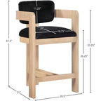 Meridian Furniture Tabouret de bar en velours Sacha