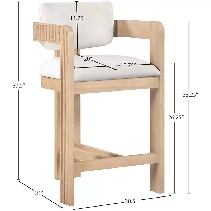 Meridian Furniture Tabouret de bar en velours Sacha