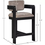 Meridian Furniture Tabouret de bar en velours Sacha