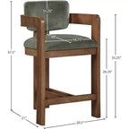 Meridian Furniture Tabouret de bar en velours Sacha