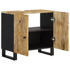 vidaXL Meuble sous lavabo Bois naturel Bois de manguier massif Meuble sous lavabo moyen