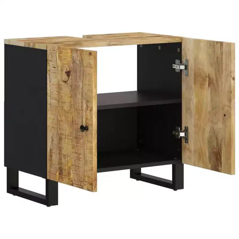 vidaXL Meuble sous lavabo Bois naturel Bois de manguier massif Meuble sous lavabo moyen