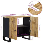 vidaXL Meuble sous lavabo Bois naturel Bois de manguier massif Meuble sous lavabo moyen