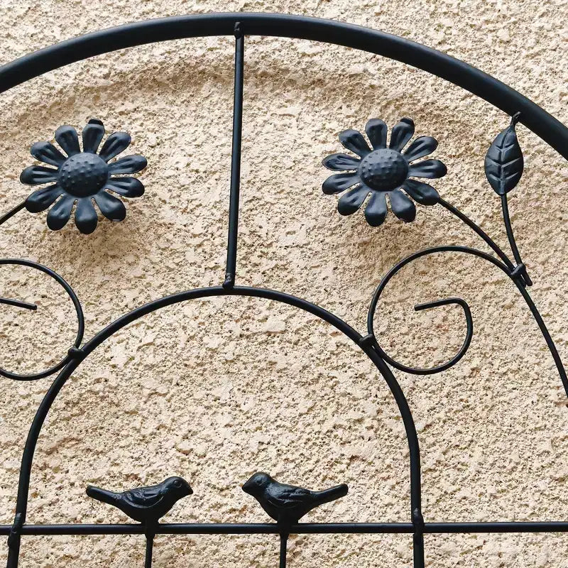 MAYEERTY Lot de 2 treillis de jardin en métal noir antirouille de 220 x 50 cm pour plantes grimpantes
