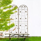 MAYEERTY Lot de 2 treillis de jardin en métal noir antirouille de 220 x 50 cm pour plantes grimpantes