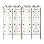 MAYEERTY Lot de 2 treillis de jardin en métal noir antirouille de 220 x 50 cm pour plantes grimpantes