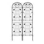 MAYEERTY Lot de 2 treillis de jardin en métal noir antirouille de 220 x 50 cm pour plantes grimpantes