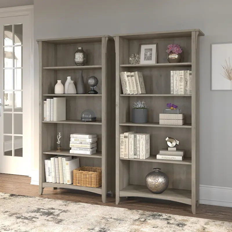 Bibliothèque haute à 5 étagères Salinas (lot de 2) de Bush Furniture