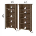 Bibliothèque haute à 5 étagères Salinas (lot de 2) de Bush Furniture