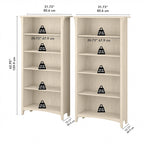 Bibliothèque haute à 5 étagères Salinas (lot de 2) de Bush Furniture