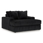 Signature Design by Ashley Midnight-Madness, grande méridienne noire – 163 cm (L) x 173 cm (P) x 104 cm (H)