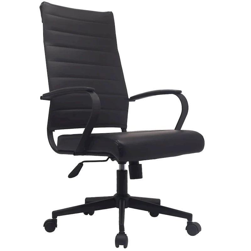 Chaise de bureau moderne haute avec dossier haut, en similicuir PU, pivotante, inclinable, réglable, avec coussin, modèle de designer, pour dirigeant