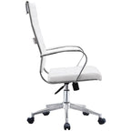 Chaise de bureau moderne haute avec dossier haut, en similicuir PU, pivotante, inclinable, réglable, avec coussin, modèle de designer, pour dirigeant