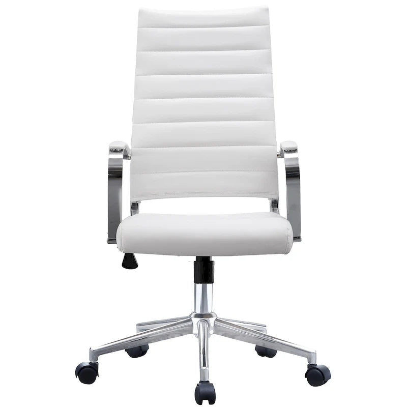 Chaise de bureau moderne haute avec dossier haut, en similicuir PU, pivotante, inclinable, réglable, avec coussin, modèle de designer, pour dirigeant