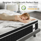 Matelas hybride en mousse à mémoire de forme gel de 12 pouces, livré en boîte