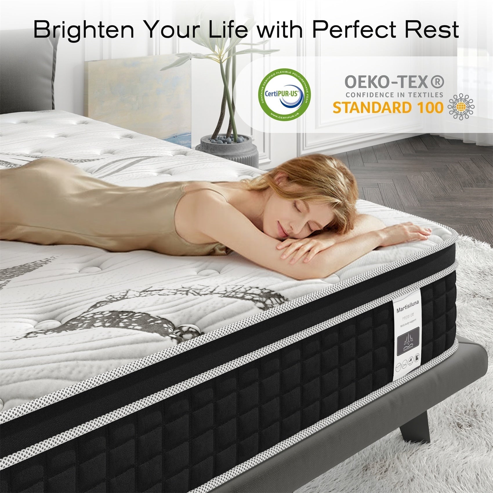 Matelas hybride en mousse à mémoire de forme gel de 12 pouces, livré en boîte