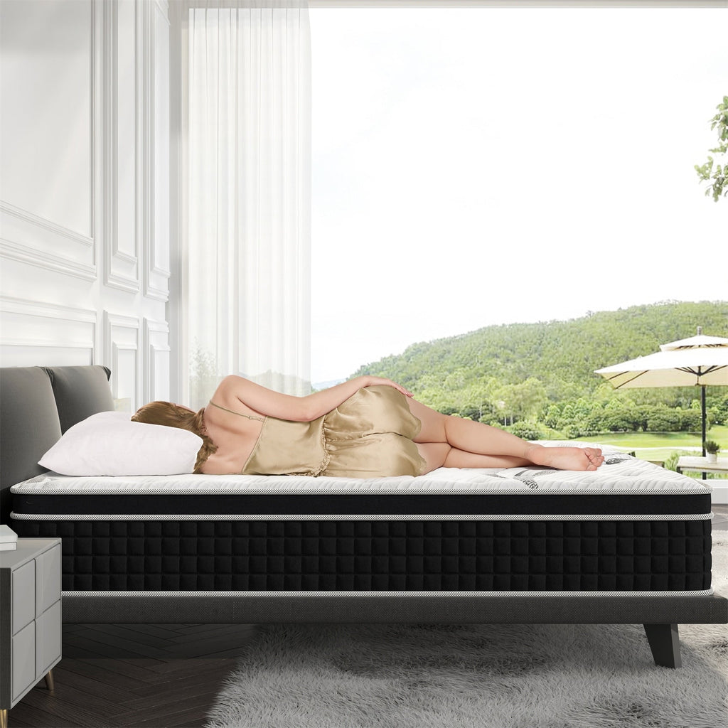 Matelas hybride en mousse à mémoire de forme gel de 12 pouces, livré en boîte